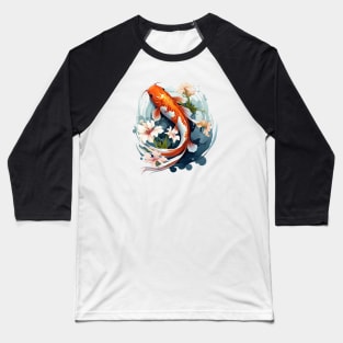 Koi Fish In A Pond Baseball T-Shirt